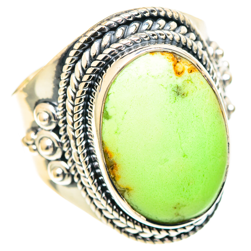 Lemon Chrysoprase Rings handcrafted by Anasilvercos - RING107270 - Photo 2