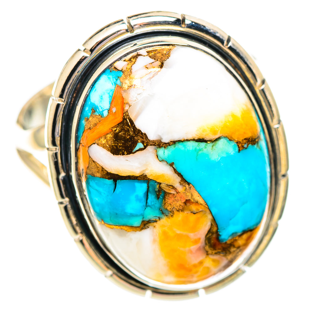 Spiny Oyster Turquoise Rings handcrafted by Anasilvercos - RING107284 - Photo 2