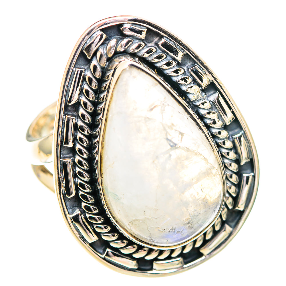 Rainbow Moonstone Rings handcrafted by Anasilvercos - RING107288 - Photo 2