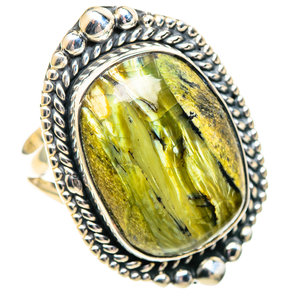 African Green Opal Rings handcrafted by Anasilvercos - RING107298 - Photo 2