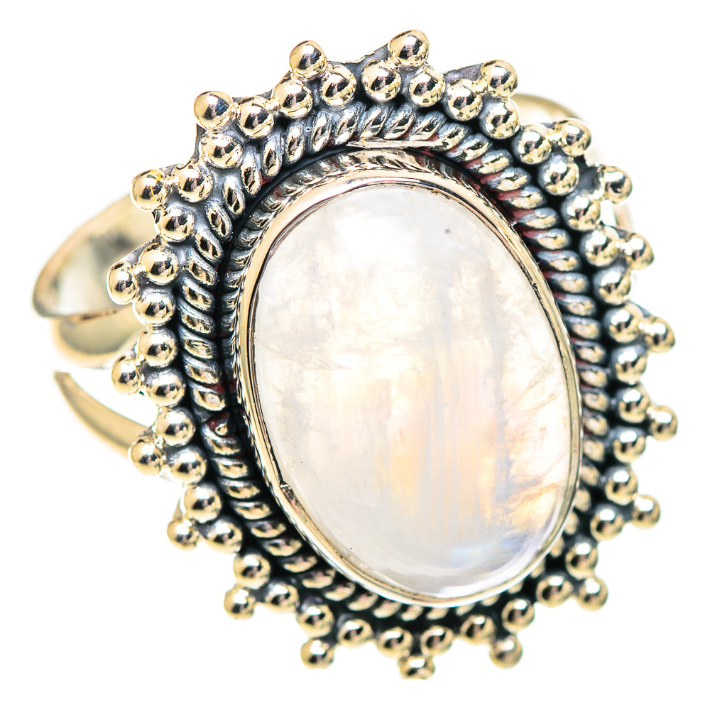 Rainbow Moonstone Rings handcrafted by Anasilvercos - RING107318 - Photo 2