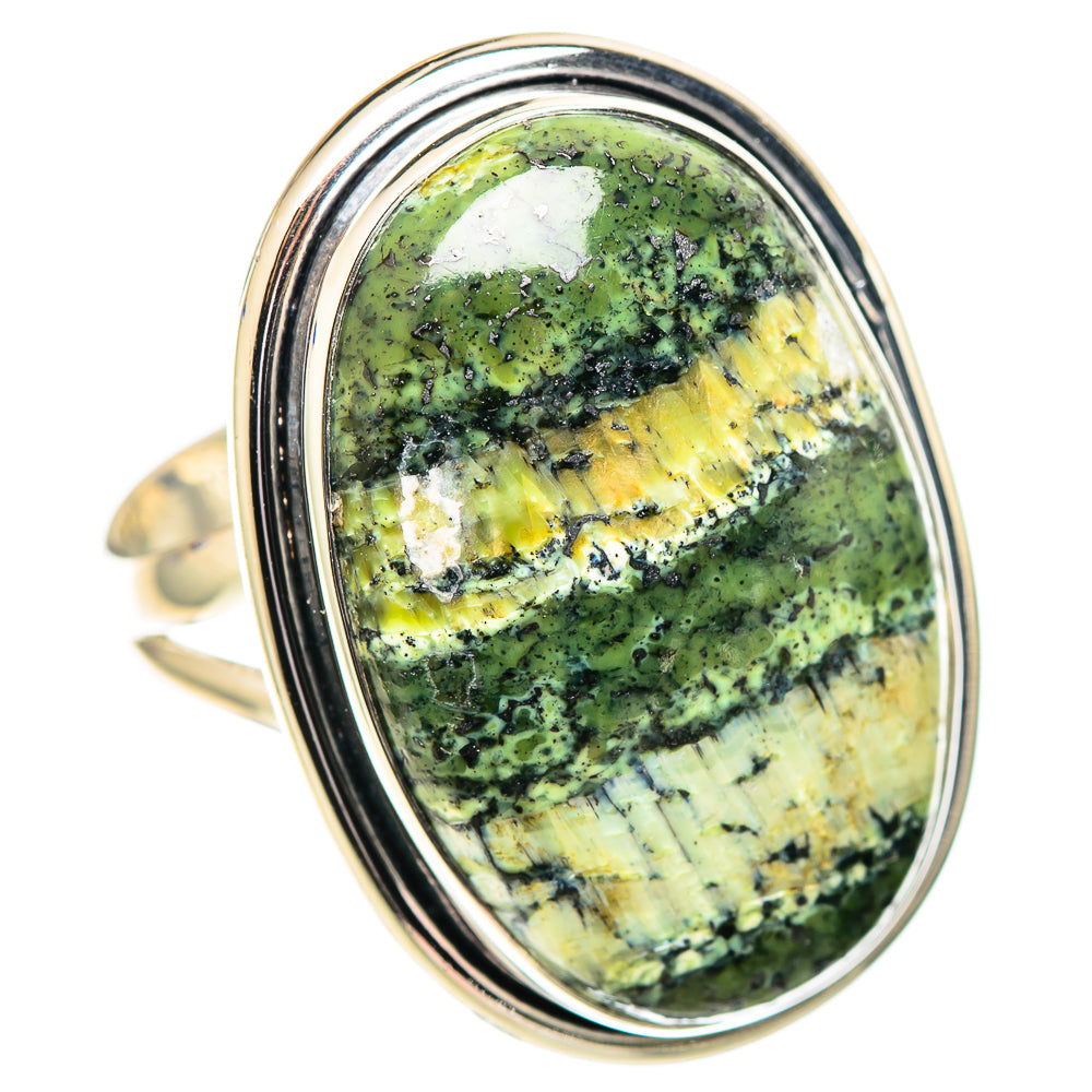 Green Vein Jasper Rings handcrafted by Anasilvercos - RING107330 - Photo 2