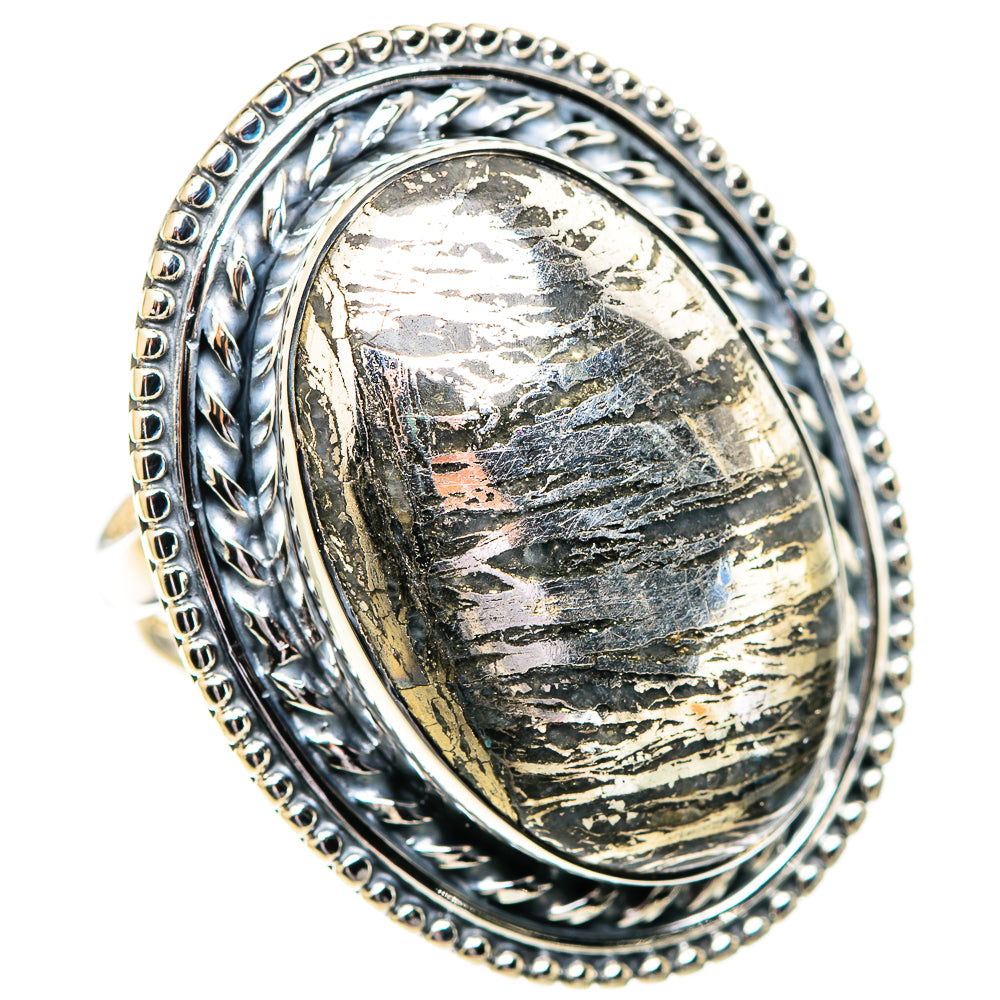 Pyrite Agate Rings handcrafted by Anasilvercos - RING107345 - Photo 2