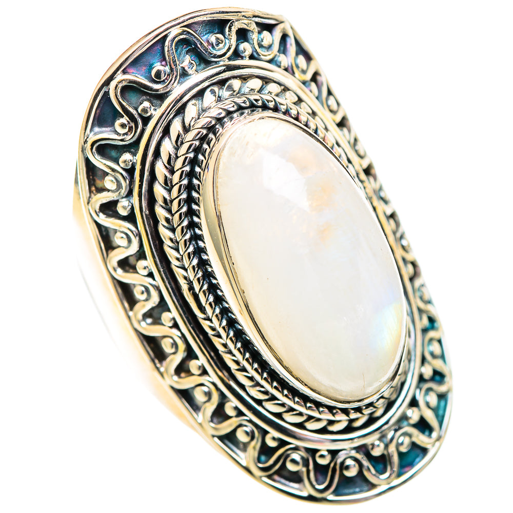 Rainbow Moonstone Rings handcrafted by Anasilvercos - RING107350 - Photo 2
