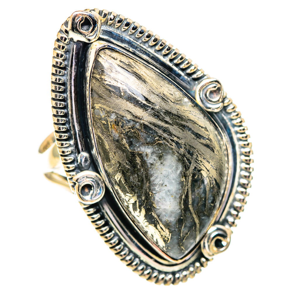 Pyrite Agate Rings handcrafted by Anasilvercos - RING107388 - Photo 2
