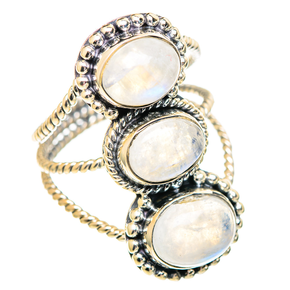 Rainbow Moonstone Rings handcrafted by Anasilvercos - RING107400 - Photo 2