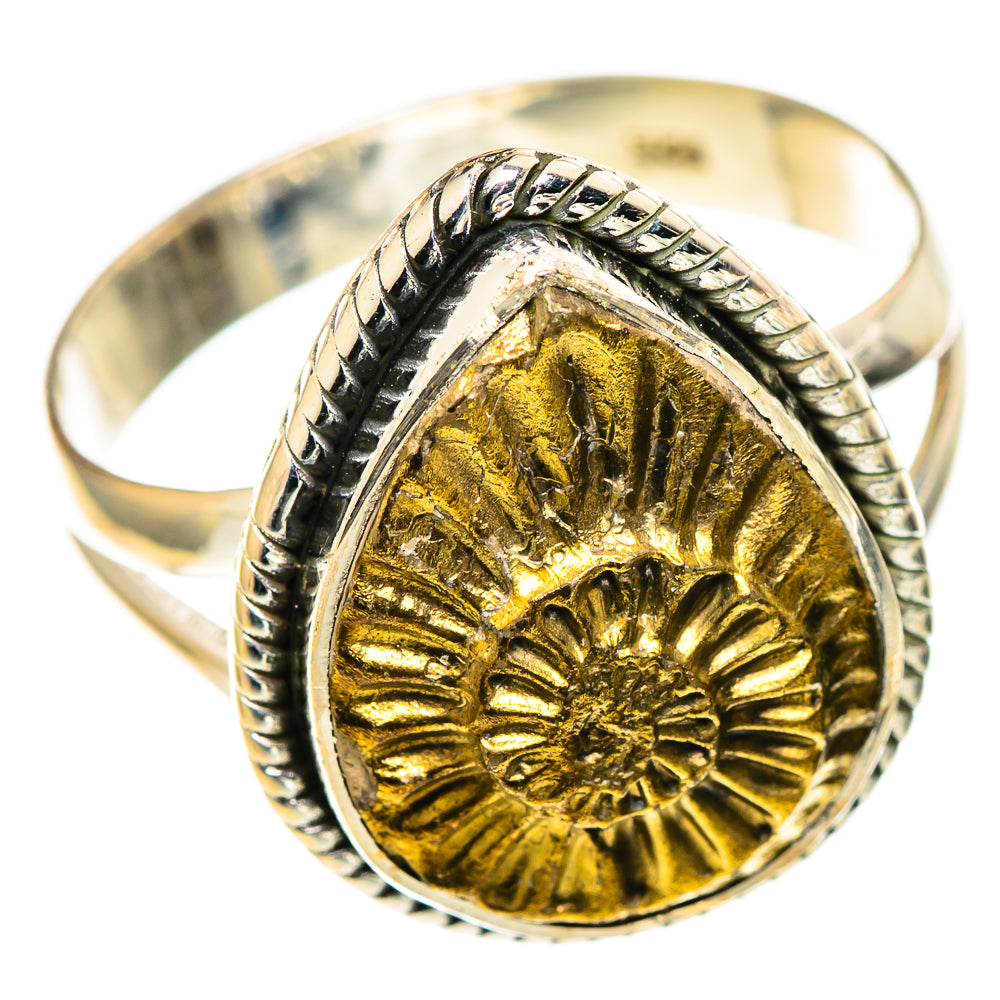 Pyrite Fossil Rings handcrafted by Anasilvercos - RING107454 - Photo 2