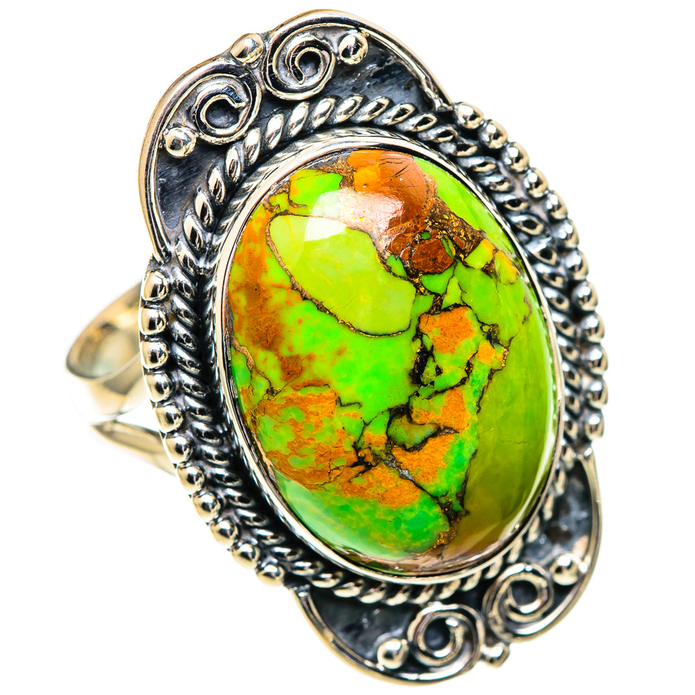 Green Copper Composite Turquoise Rings handcrafted by Anasilvercos - RING107473 - Photo 2