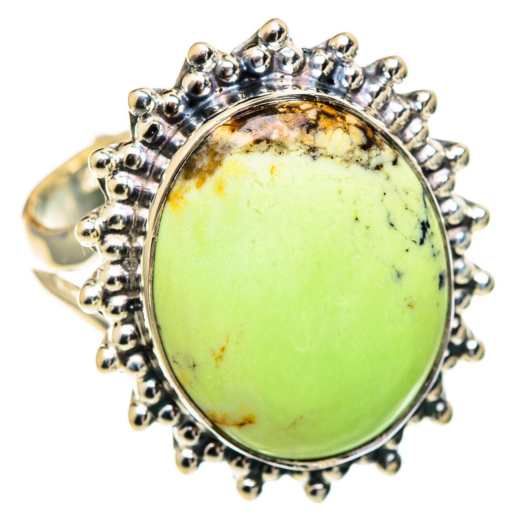 Lemon Chrysoprase Rings handcrafted by Anasilvercos - RING107508 - Photo 2