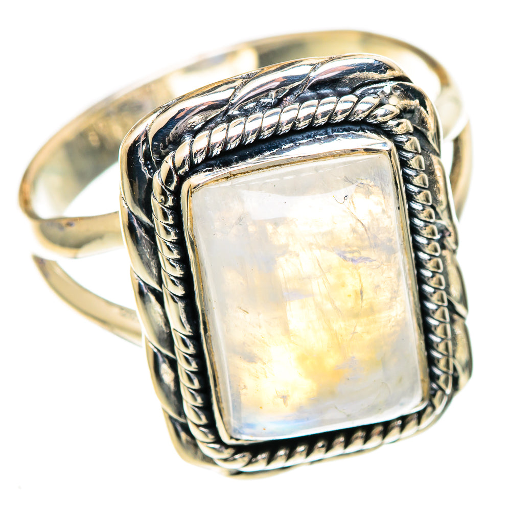 Rainbow Moonstone Rings handcrafted by Anasilvercos - RING107525 - Photo 2