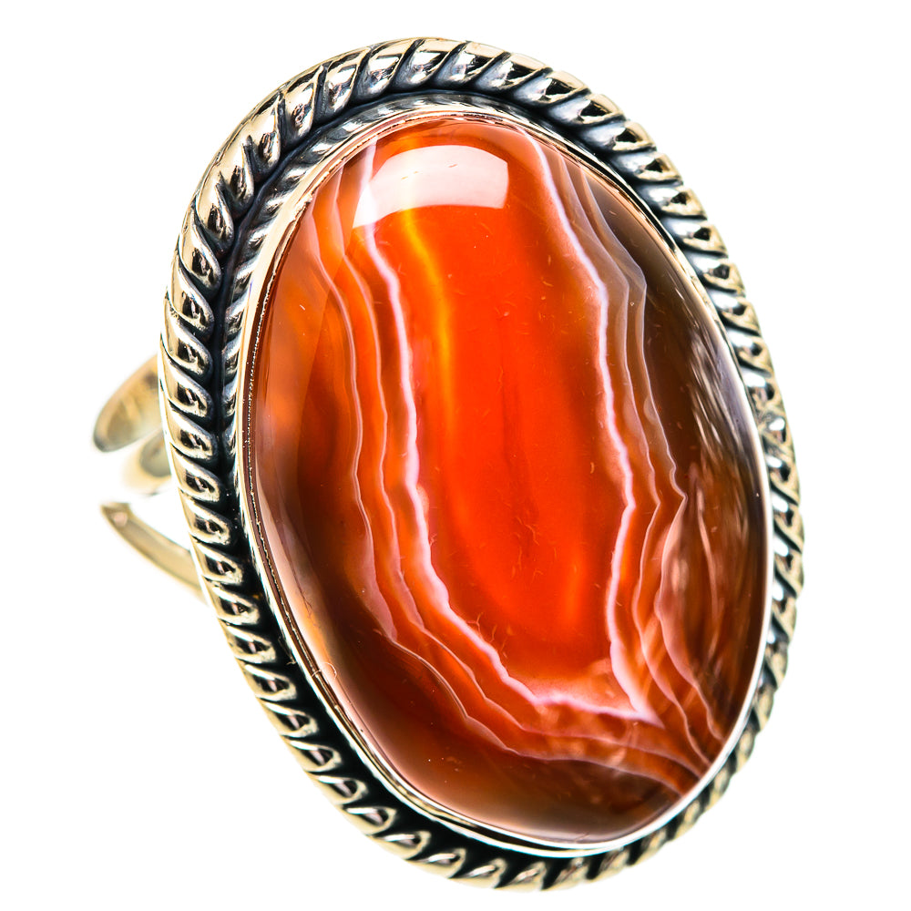 Red Botswana Agate Rings handcrafted by Anasilvercos - RING107616 - Photo 2