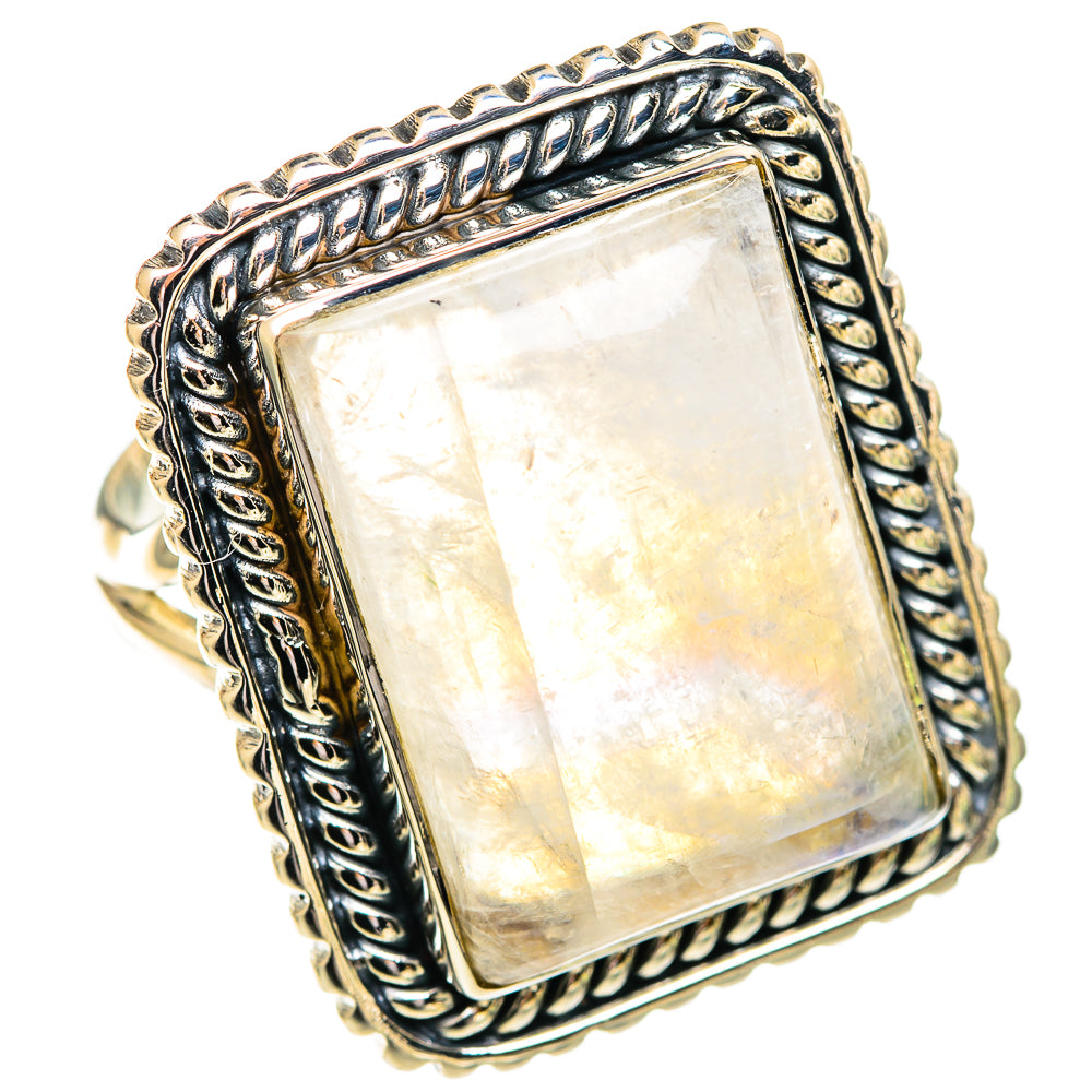 Rainbow Moonstone Rings handcrafted by Anasilvercos - RING107633 - Photo 2