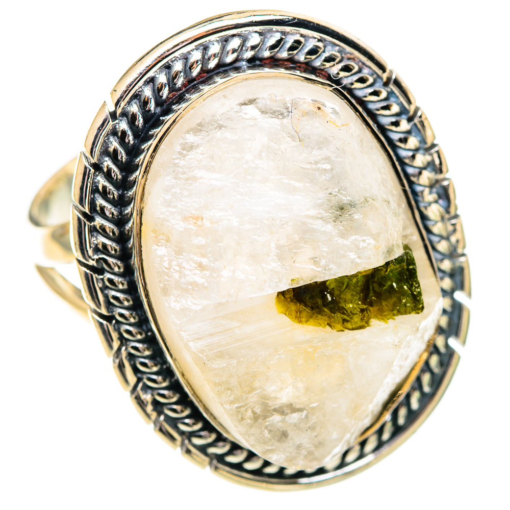 Green Tourmaline in Quartz Rings handcrafted by Anasilvercos - RING107634 - Photo 2