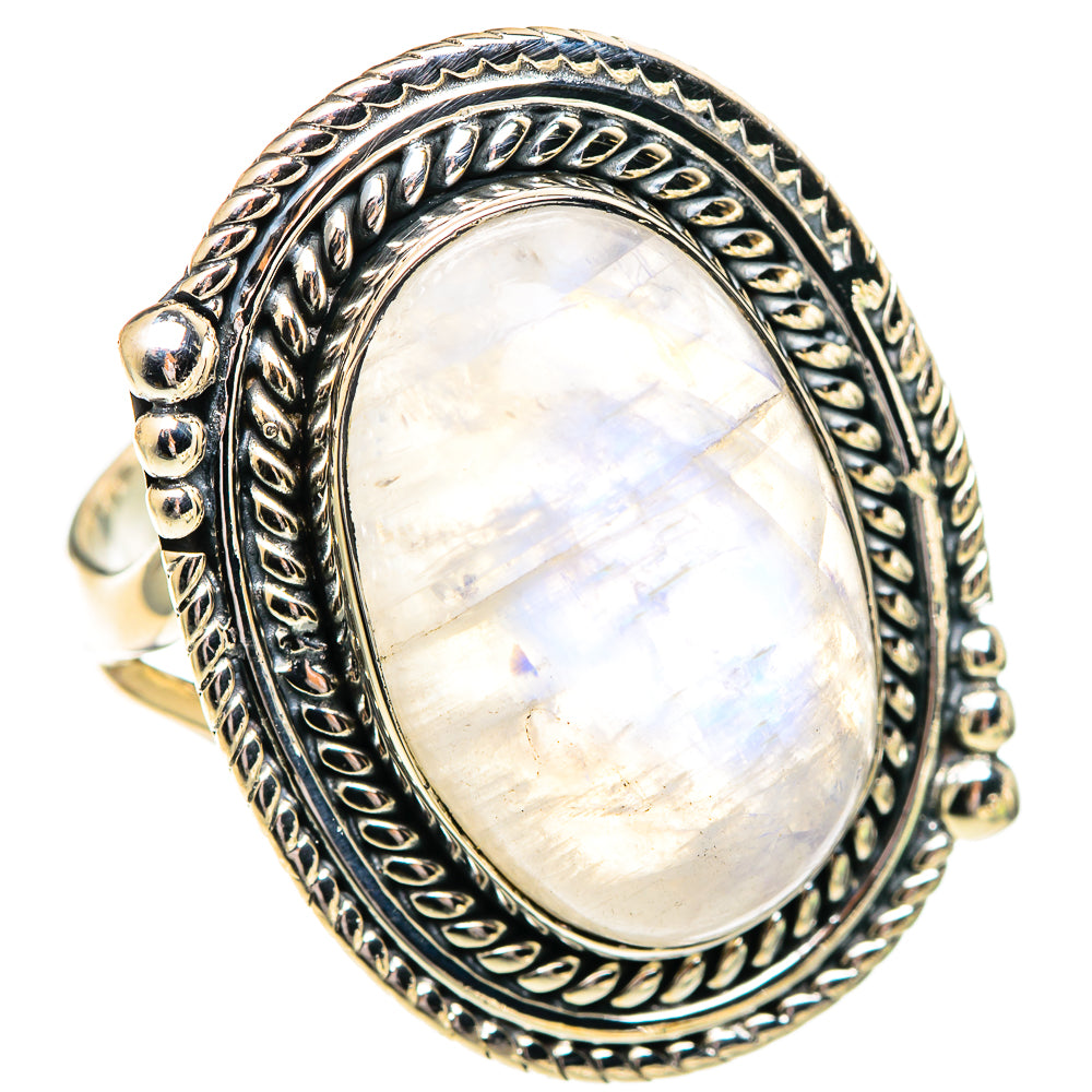 Rainbow Moonstone Rings handcrafted by Anasilvercos - RING107635 - Photo 2