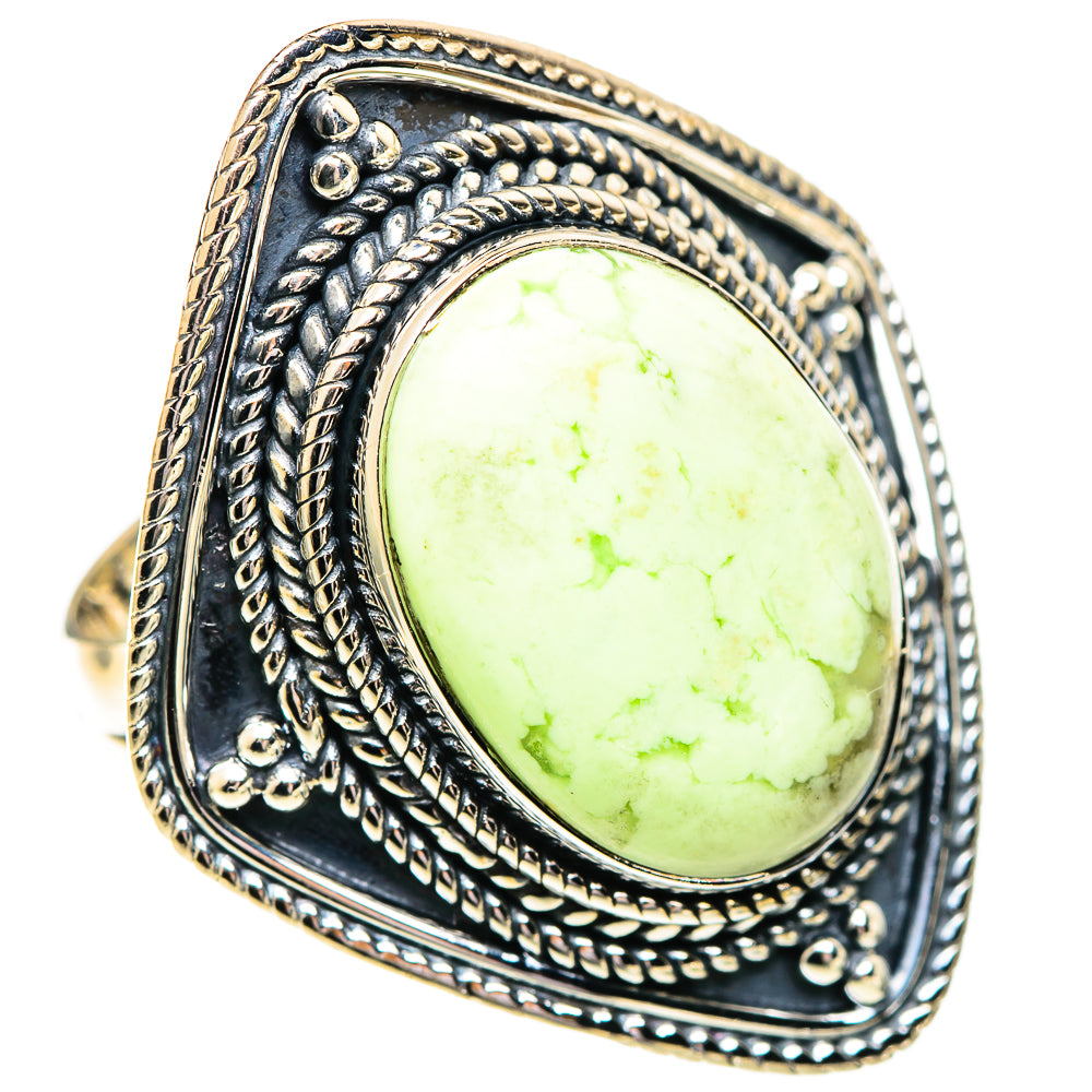 Lemon Chrysoprase Rings handcrafted by Anasilvercos - RING107657 - Photo 2