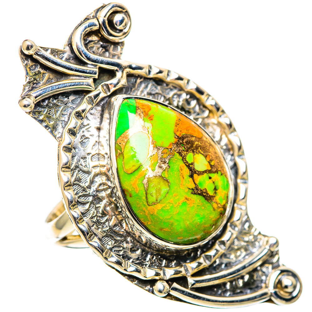 Green Copper Composite Turquoise Rings handcrafted by Anasilvercos - RING107658 - Photo 2