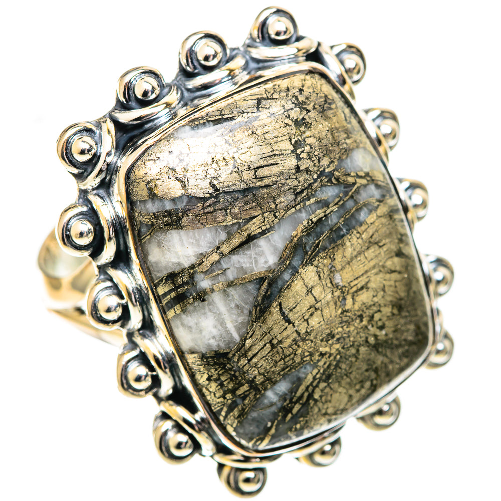 Pyrite Agate Rings handcrafted by Anasilvercos - RING107674 - Photo 2