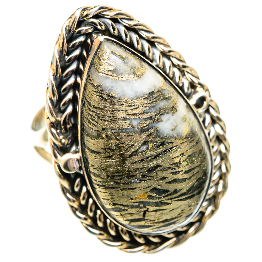 Pyrite Agate Rings handcrafted by Anasilvercos - RING107675 - Photo 2