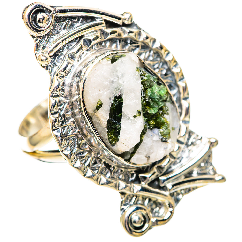 Green Tourmaline in Quartz Rings handcrafted by Anasilvercos - RING107693 - Photo 2