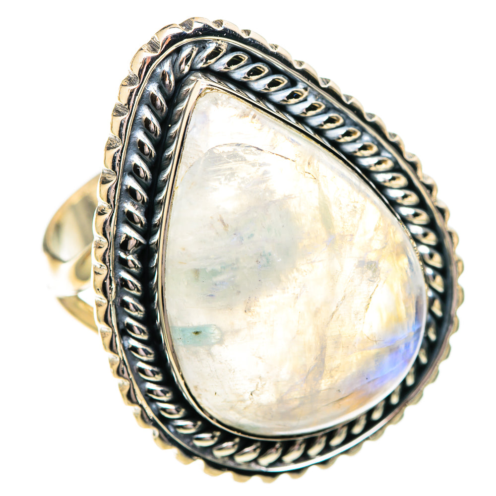 Rainbow Moonstone Rings handcrafted by Anasilvercos - RING107716 - Photo 2