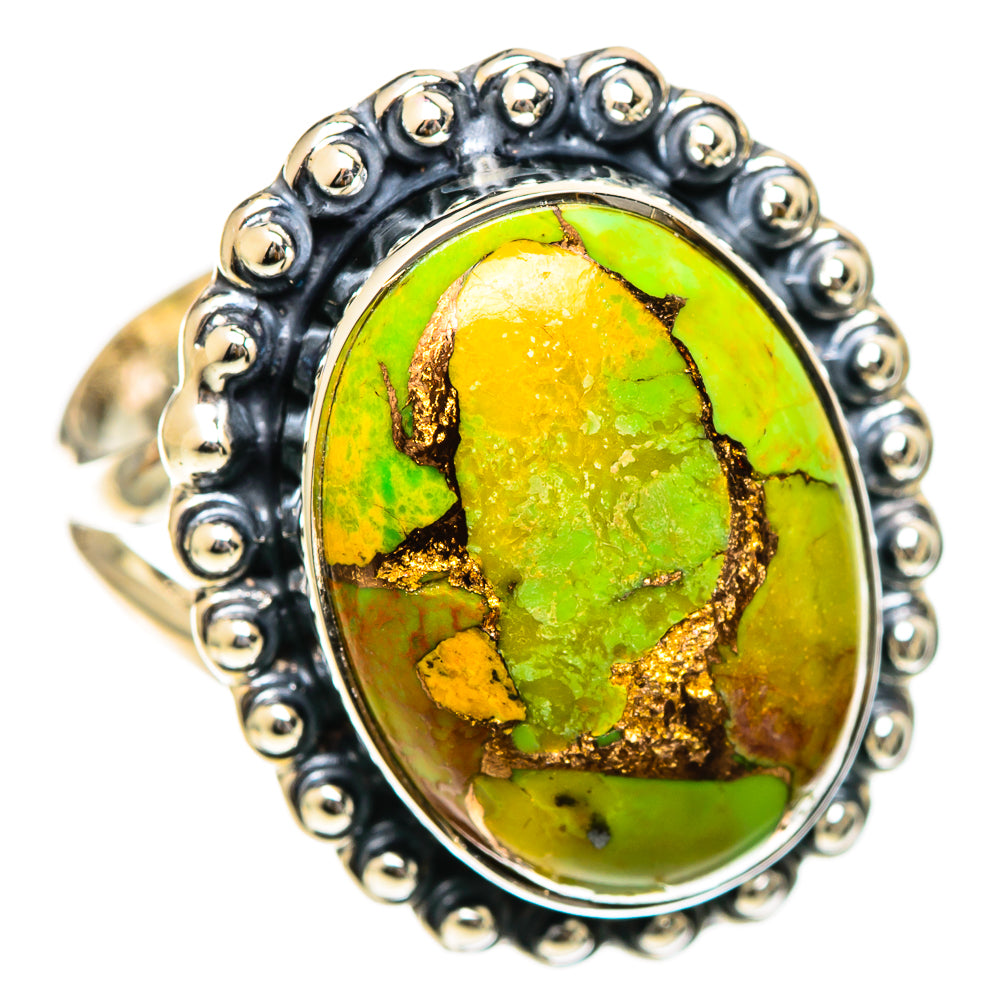 Green Copper Composite Turquoise Rings handcrafted by Anasilvercos - RING107736 - Photo 2