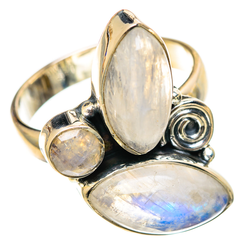 Rainbow Moonstone Rings handcrafted by Anasilvercos - RING107755 - Photo 2