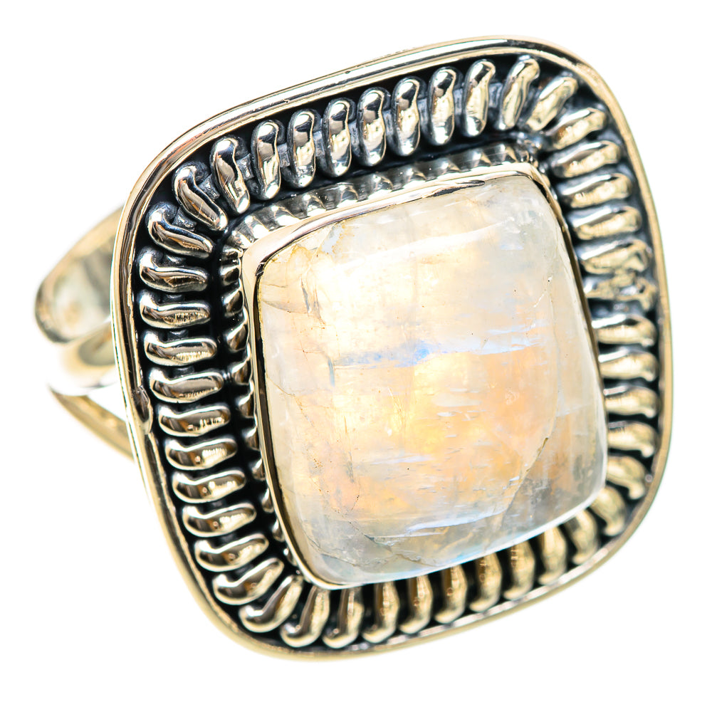 Rainbow Moonstone Rings handcrafted by Anasilvercos - RING107792 - Photo 2