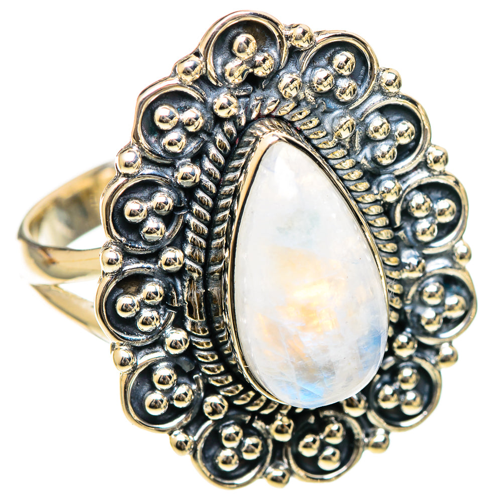 Rainbow Moonstone Rings handcrafted by Anasilvercos - RING107793 - Photo 2