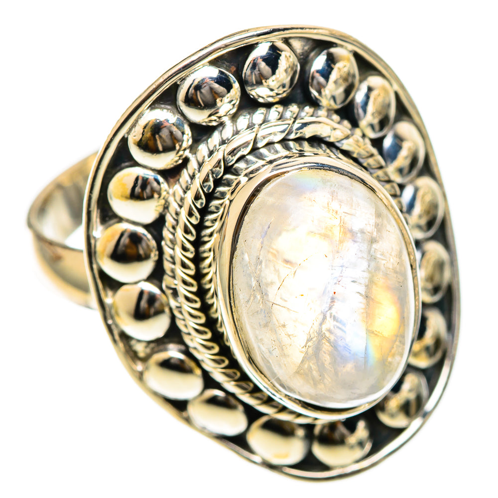 Rainbow Moonstone Rings handcrafted by Anasilvercos - RING107828 - Photo 2