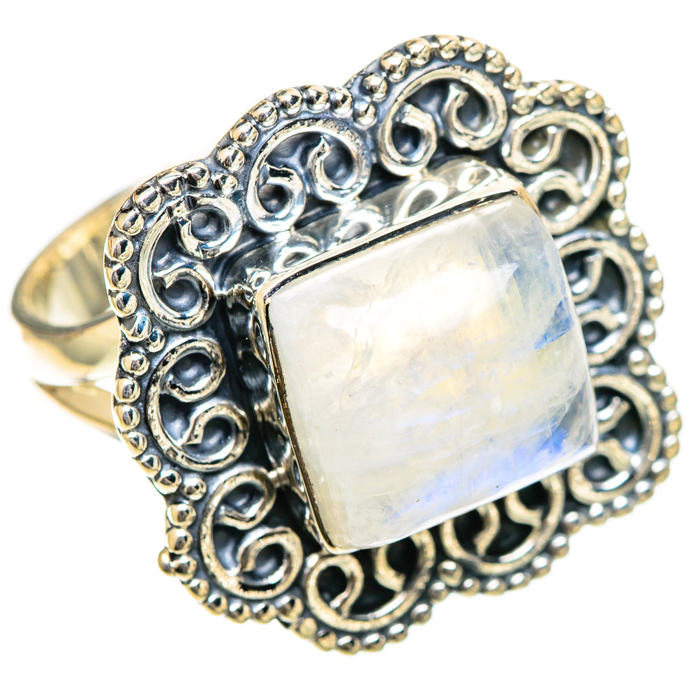 Rainbow Moonstone Rings handcrafted by Anasilvercos - RING107829 - Photo 2