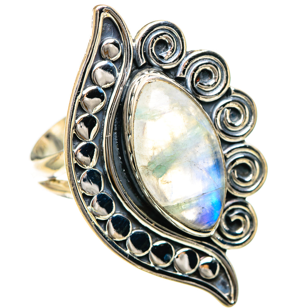Rainbow Moonstone Rings handcrafted by Anasilvercos - RING107861 - Photo 2