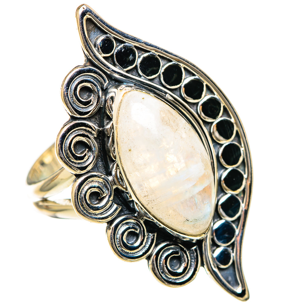 Rainbow Moonstone Rings handcrafted by Anasilvercos - RING107892 - Photo 2