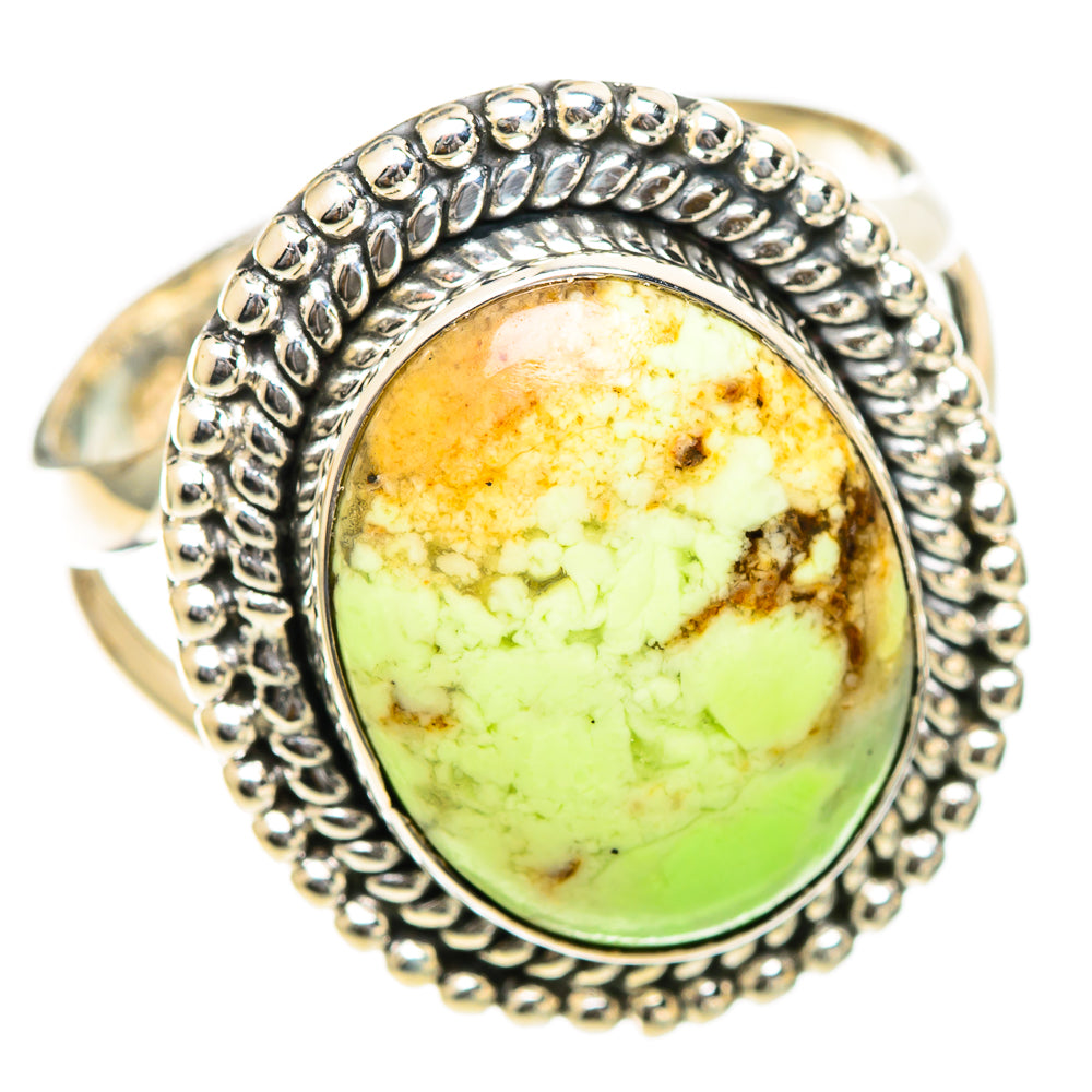 Lemon Chrysoprase Rings handcrafted by Anasilvercos - RING107906 - Photo 2