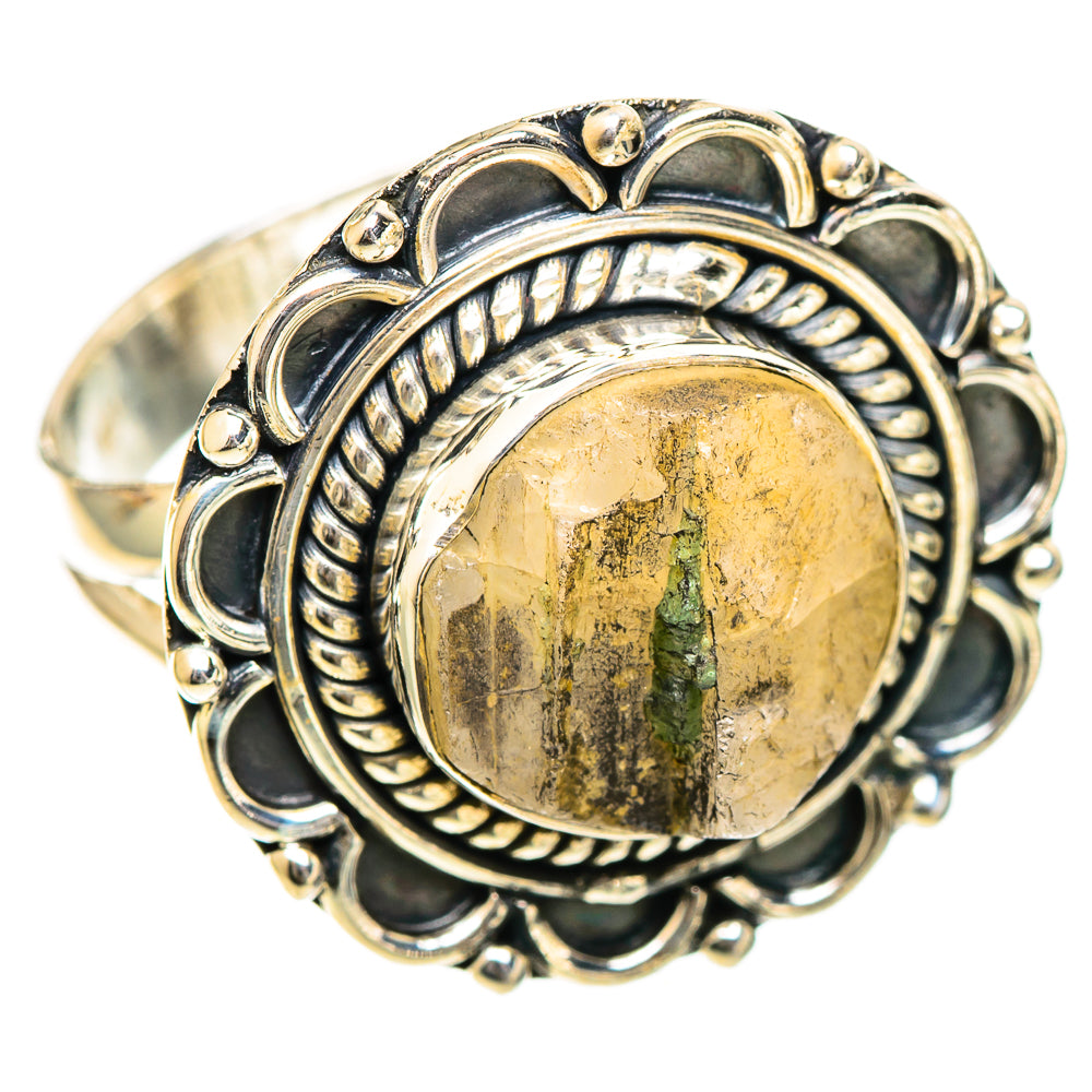 Green Tourmaline In Quartz Rings handcrafted by Anasilvercos - RING107924 - Photo 2