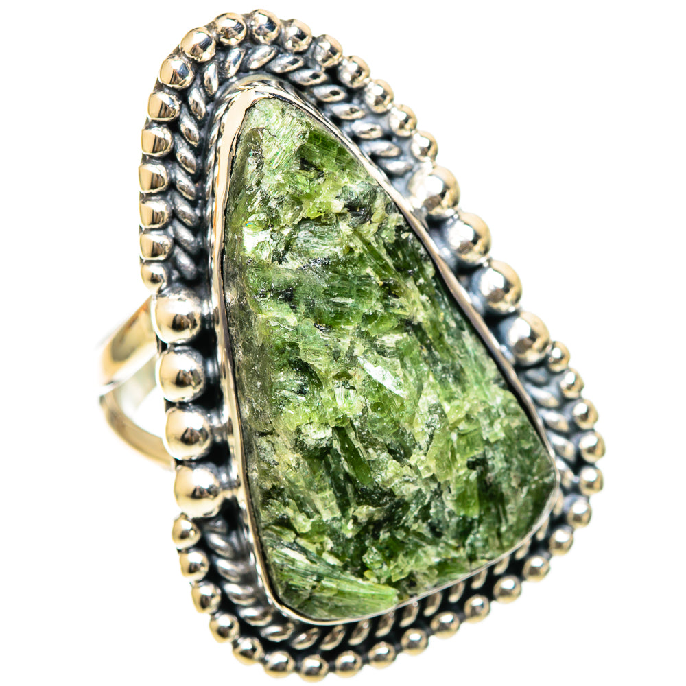 Green Tourmaline In Quartz Rings handcrafted by Anasilvercos - RING107944 - Photo 2