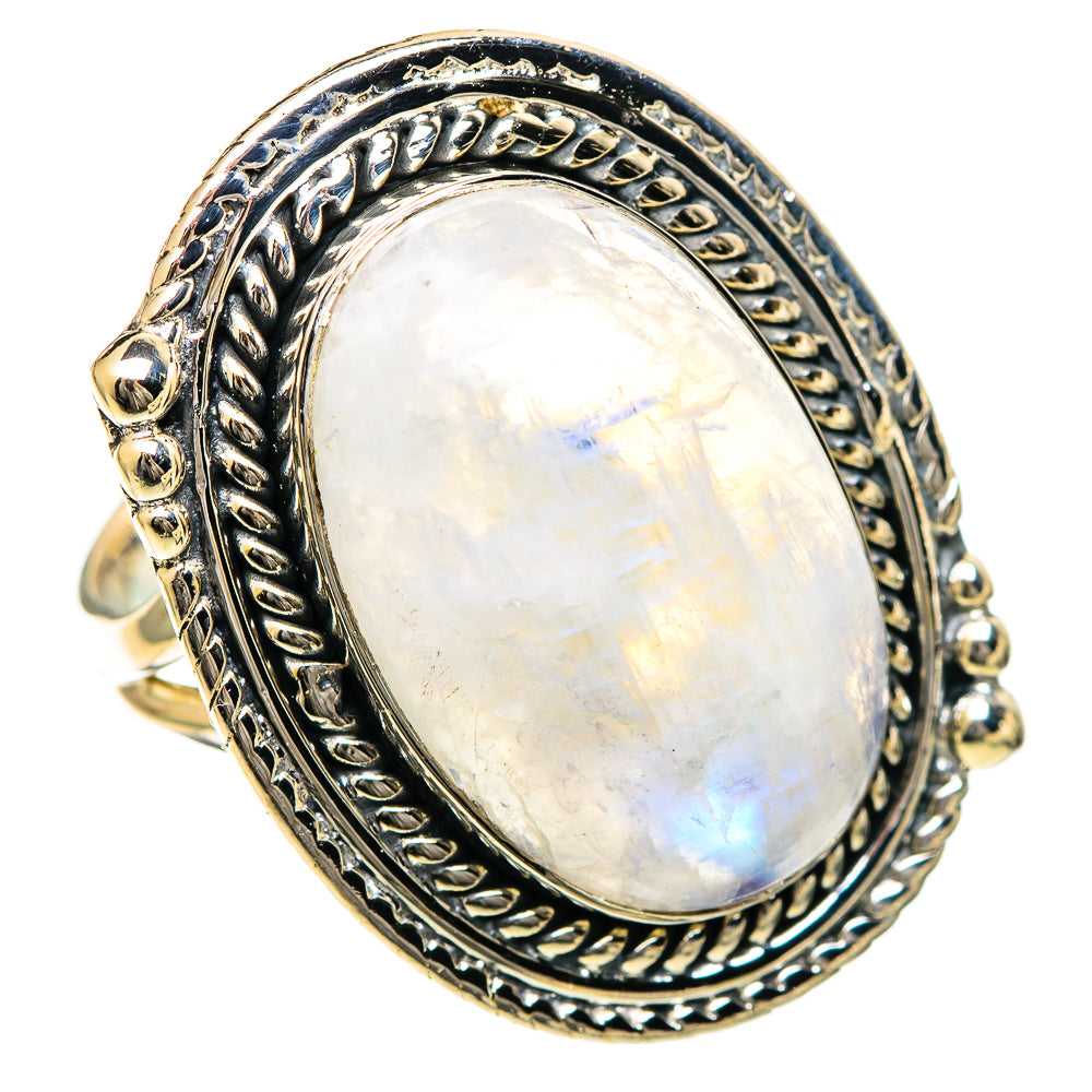 Rainbow Moonstone Rings handcrafted by Anasilvercos - RING108005 - Photo 2