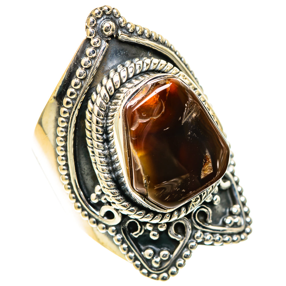 Mexican Fire Agate Rings handcrafted by Anasilvercos - RING108022 - Photo 2
