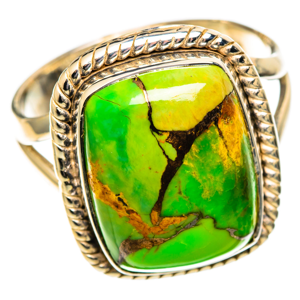 Green Copper Composite Turquoise Rings handcrafted by Anasilvercos - RING108036 - Photo 2