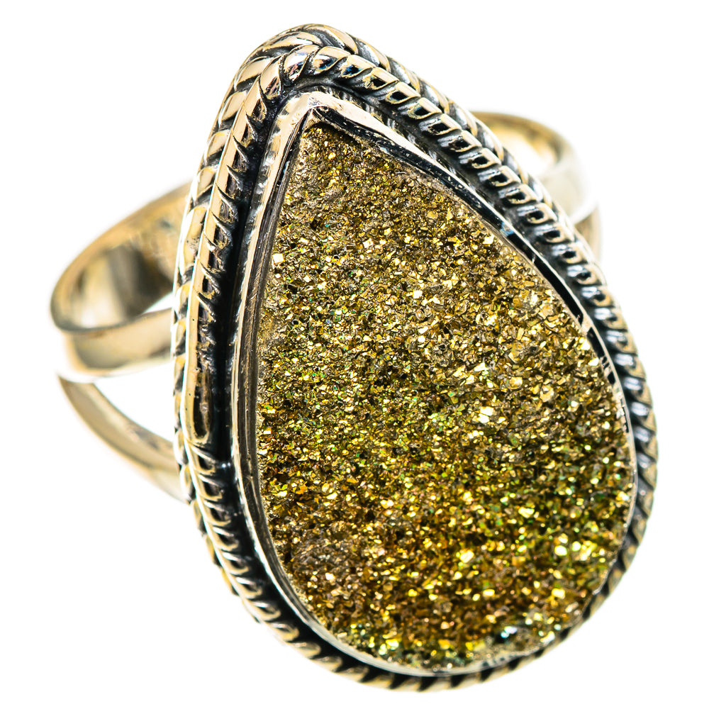Spectro Pyrite Druzy Rings handcrafted by Anasilvercos - RING108053 - Photo 2
