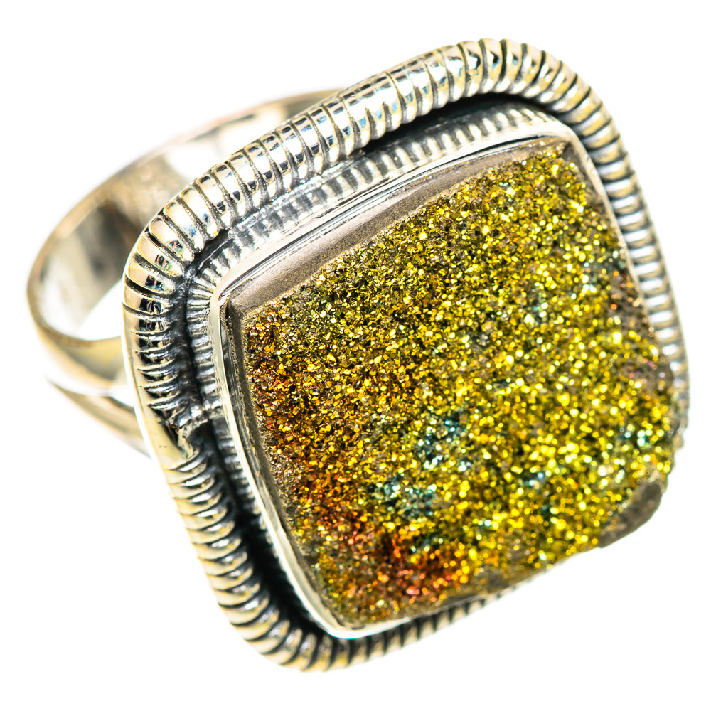 Spectro Pyrite Druzy Rings handcrafted by Anasilvercos - RING108054 - Photo 2