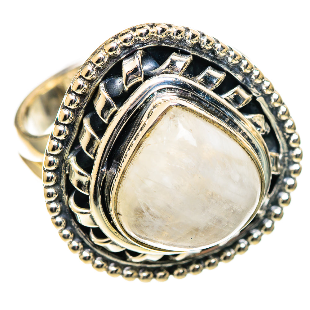 Rainbow Moonstone Rings handcrafted by Anasilvercos - RING108057 - Photo 2