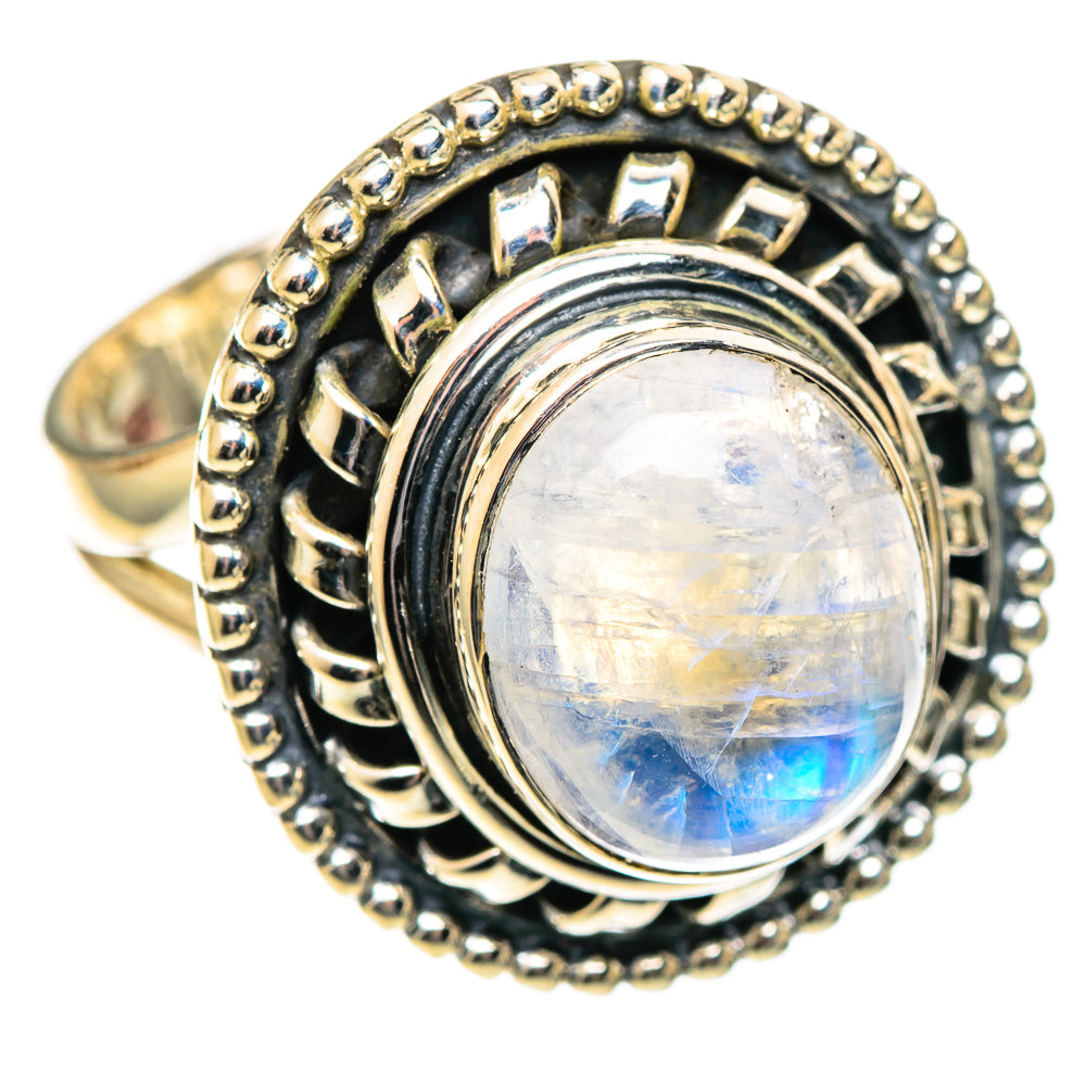 Rainbow Moonstone Rings handcrafted by Anasilvercos - RING108062 - Photo 2