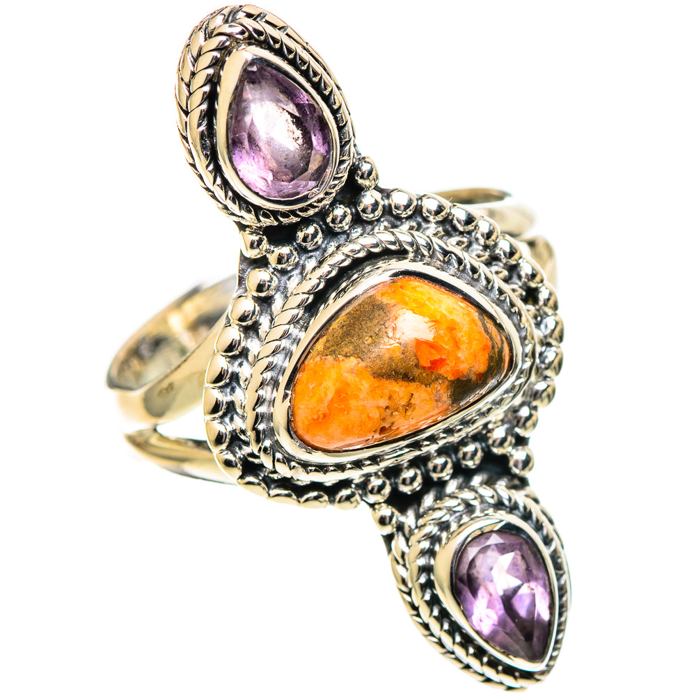 Orange Copper Composite Turquoise Rings handcrafted by Anasilvercos - RING108066 - Photo 2