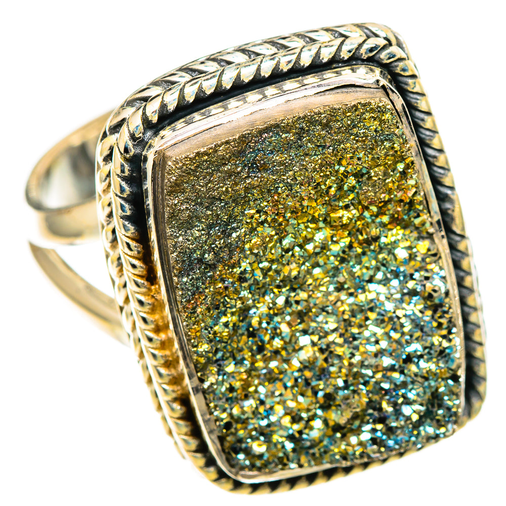 Spectro Pyrite Druzy Rings handcrafted by Anasilvercos - RING108091 - Photo 2
