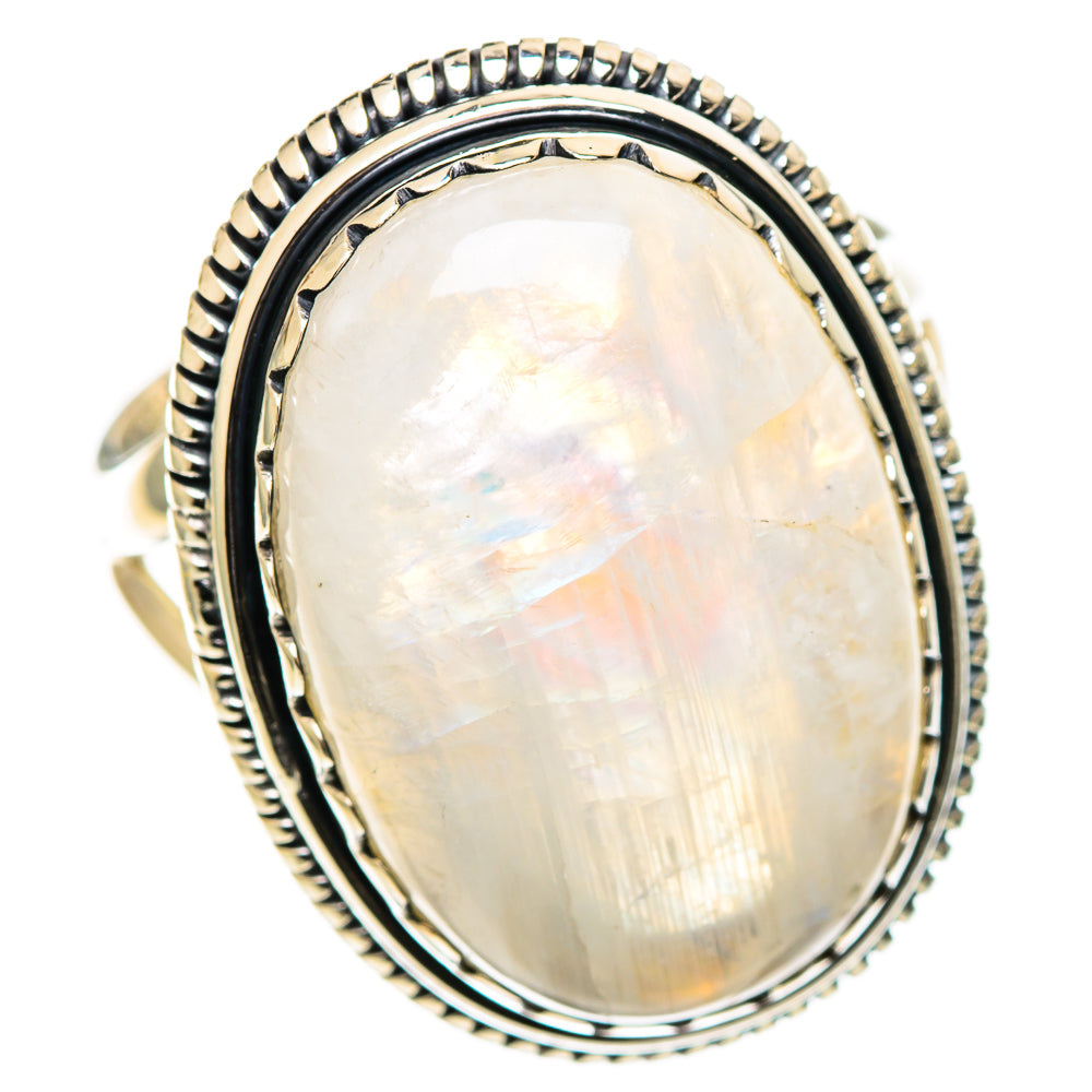 Rainbow Moonstone Rings handcrafted by Anasilvercos - RING108097 - Photo 2