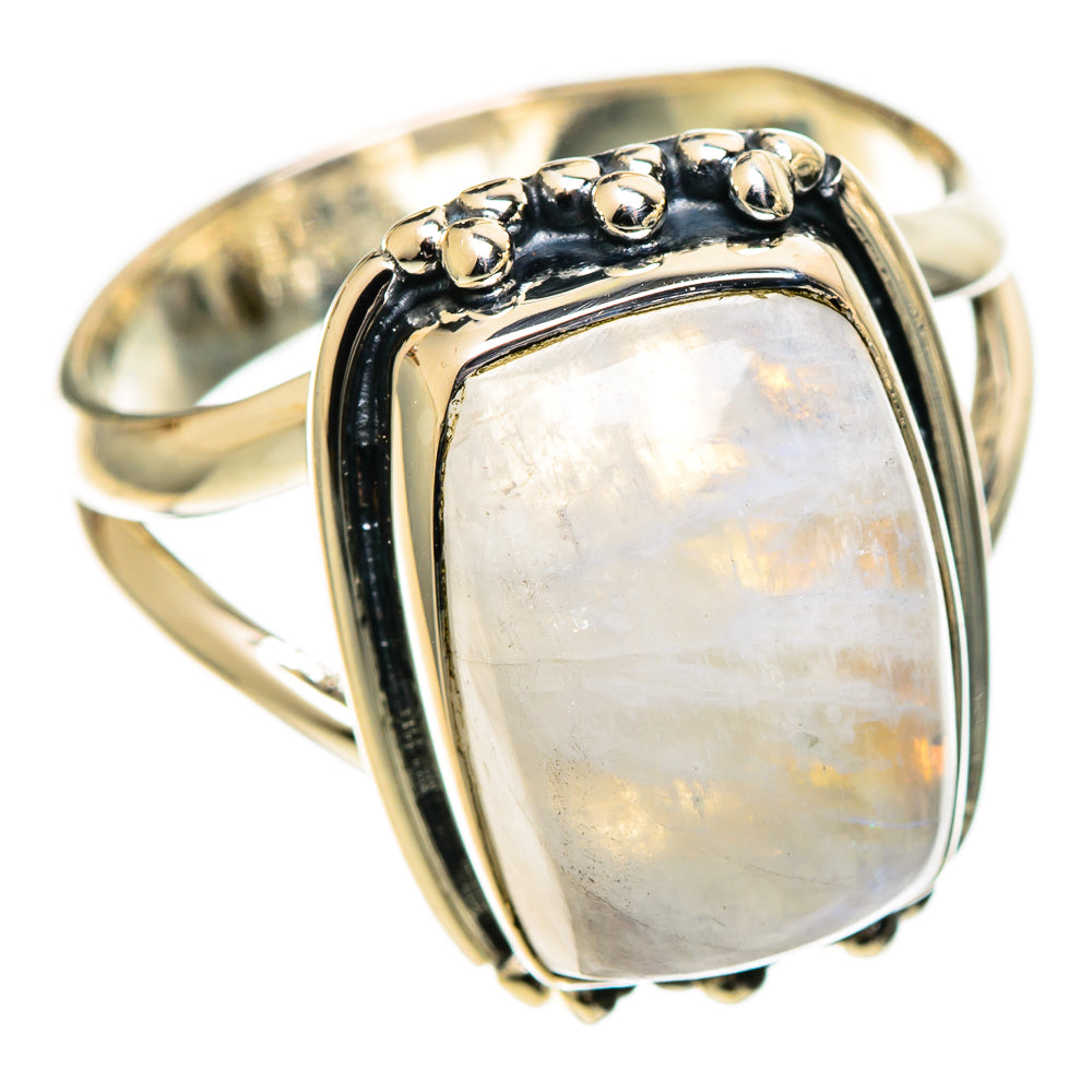Rainbow Moonstone Rings handcrafted by Anasilvercos - RING108098 - Photo 2