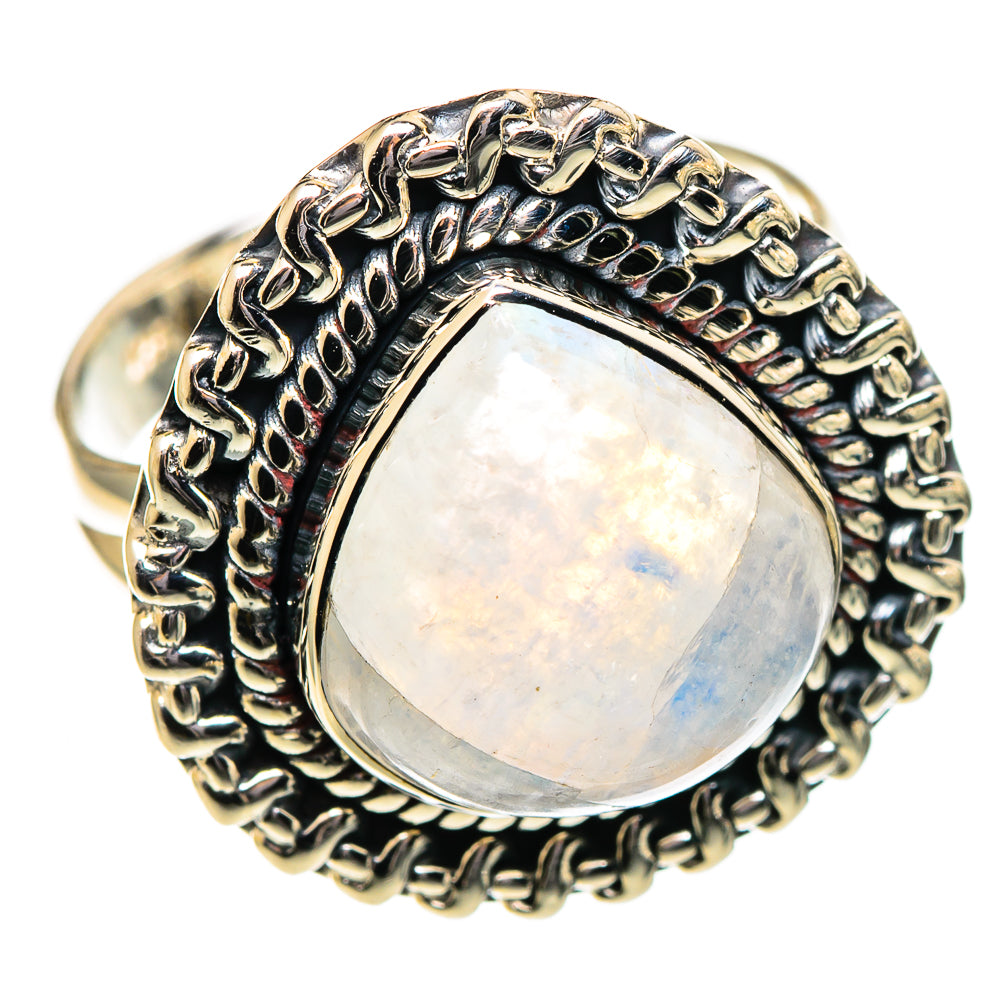 Rainbow Moonstone Rings handcrafted by Anasilvercos - RING108100 - Photo 2