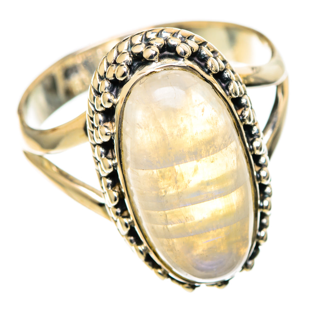 Rainbow Moonstone Rings handcrafted by Anasilvercos - RING108101 - Photo 2