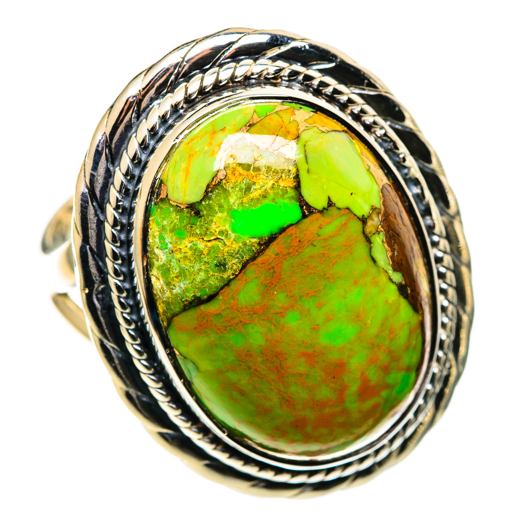 Green Copper Composite Turquoise Rings handcrafted by Anasilvercos - RING108119 - Photo 2