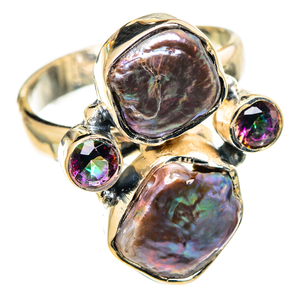 Titanium Mother Of Pearl Rings handcrafted by Anasilvercos - RING108126 - Photo 2